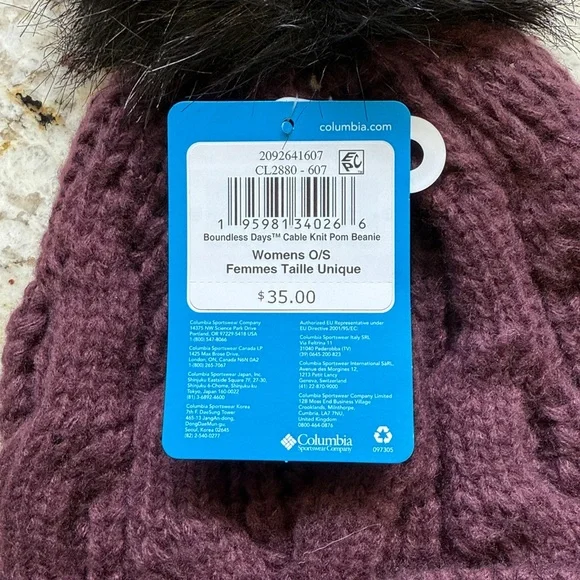 Columbia Boundless Days Cable Knit Pom Beanie - Picture 2 of 2